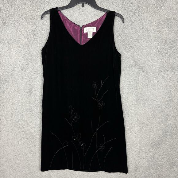 Sophisticate Sheath Velvet Dress Rayon Silk Blend Sheath Embellishments size 12 - Picture 1 of 13
